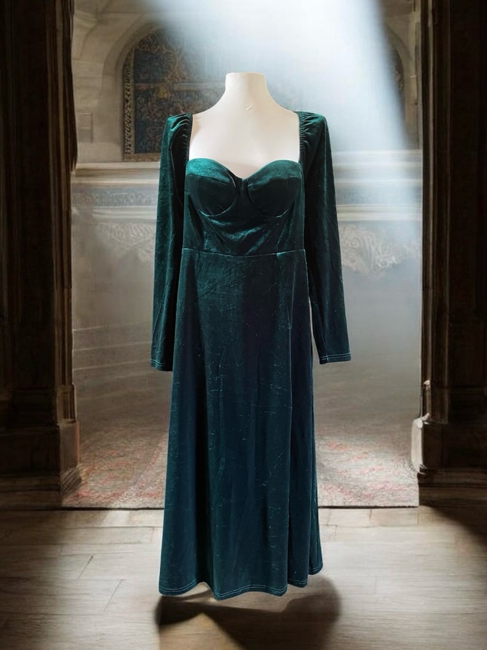 Lulus Velvet Long Sleeve Midi Dress
